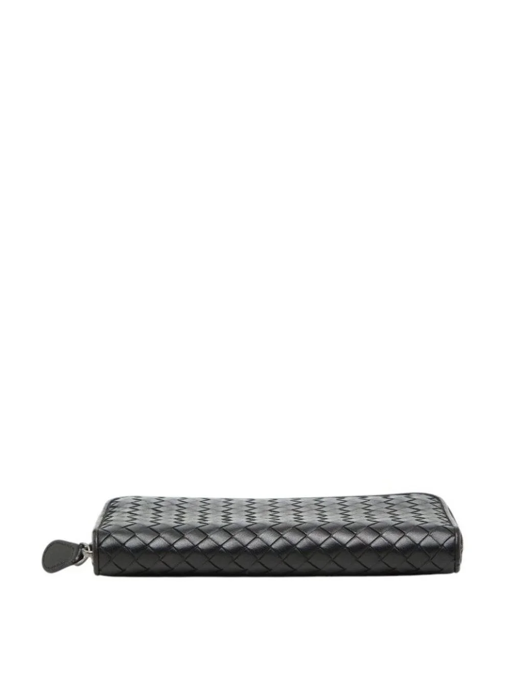 Bottega Veneta Intrecciato Zip Around Wallet Black Leather